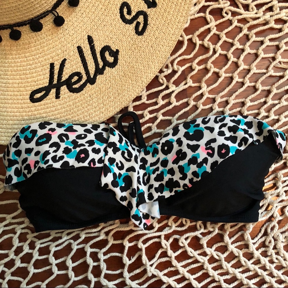 Colorful cheat print bikini top